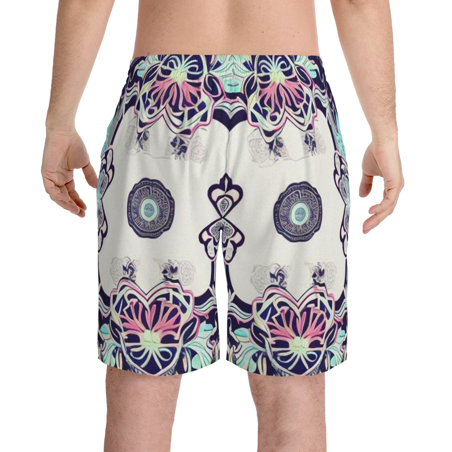 Atziluth Gallery "Abstract Print" Men's Elastic Beach Shorts