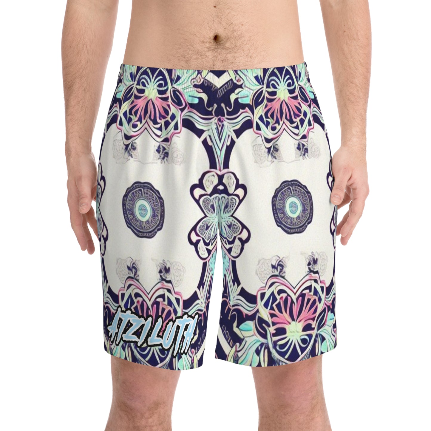 Atziluth Gallery "Abstract Print" Men's Elastic Beach Shorts