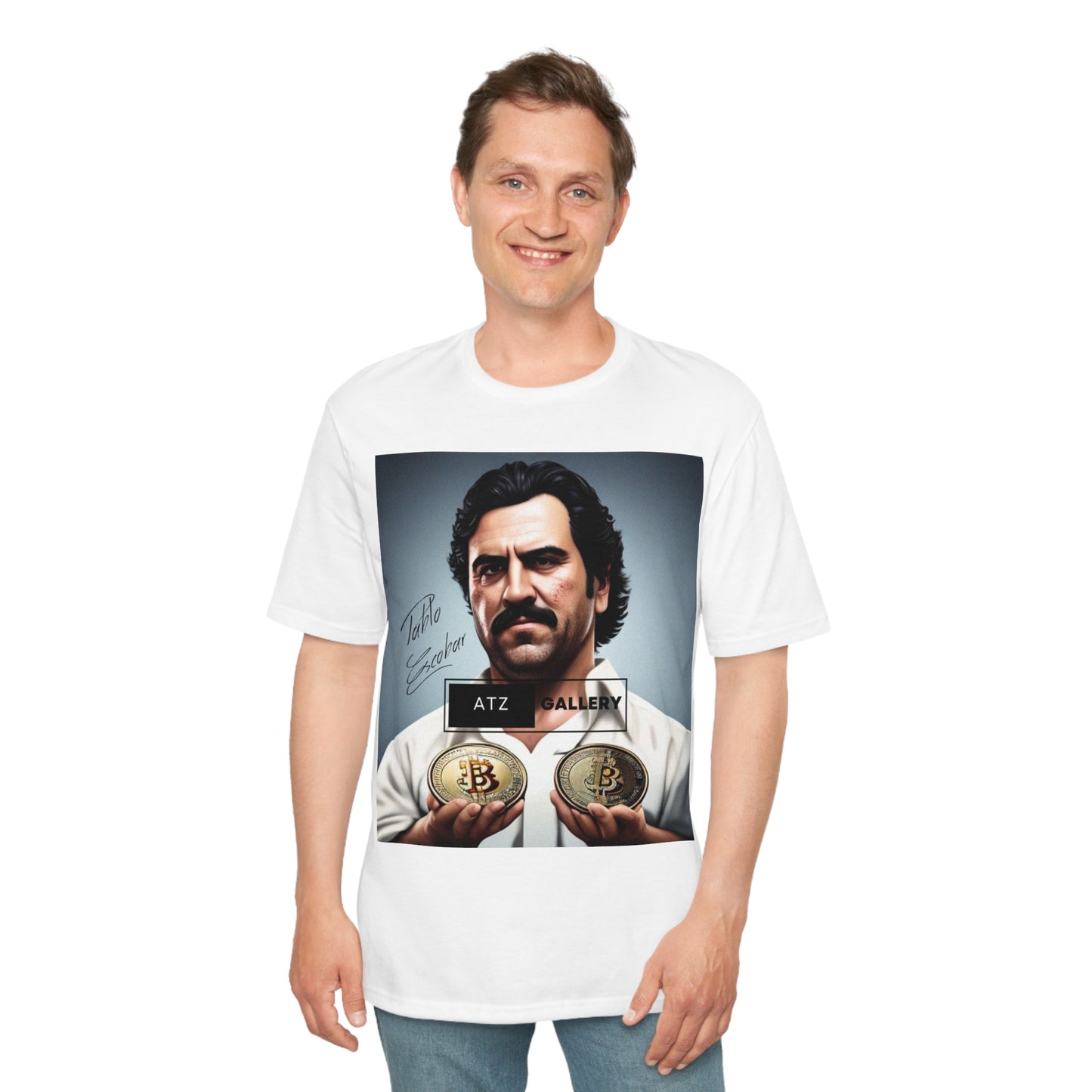 Atziluth Gallery " Pablo loves Bitcoin " Perfect Weight® Tee