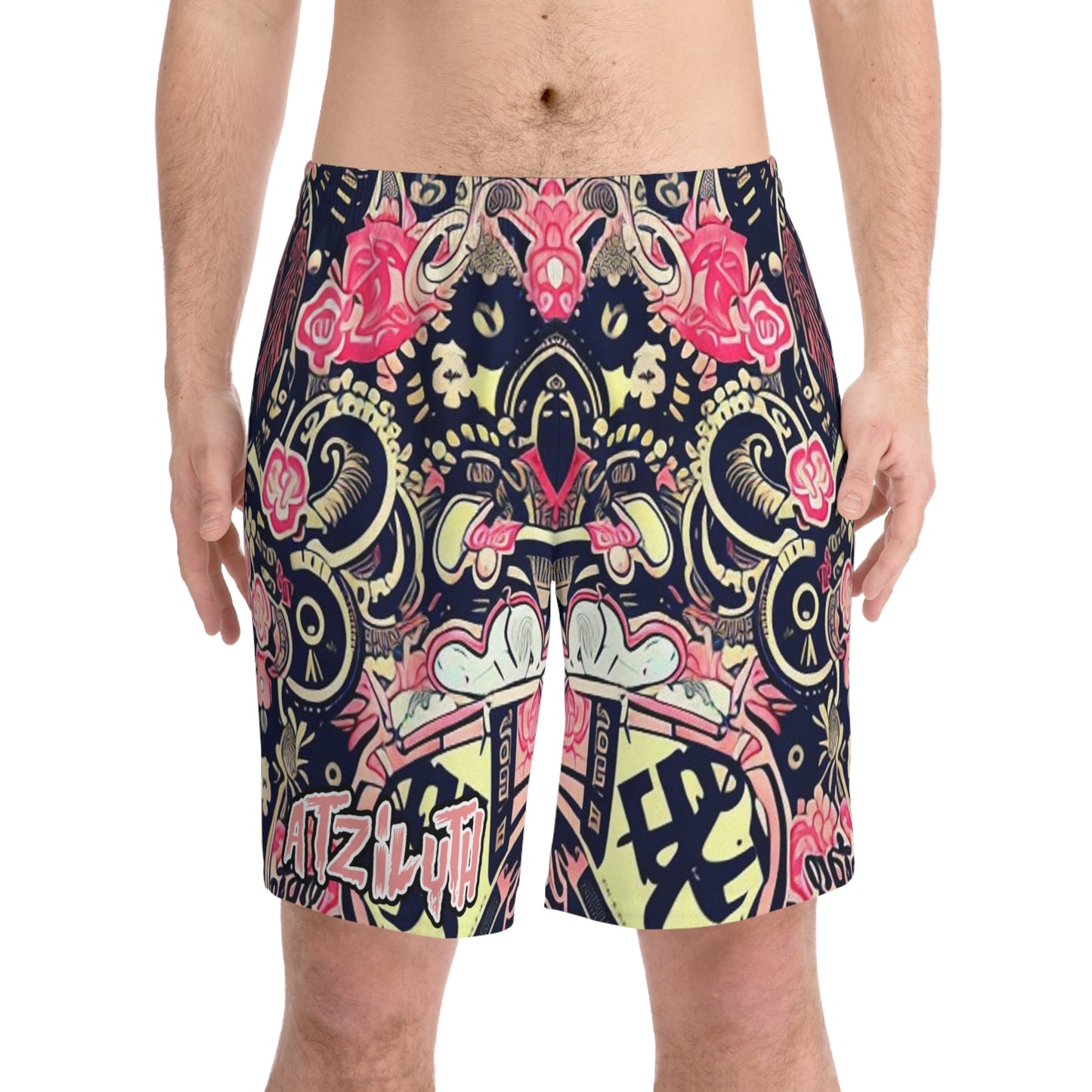 Atziluth Gallery "Abstract Print" Men's Elastic Beach Shorts