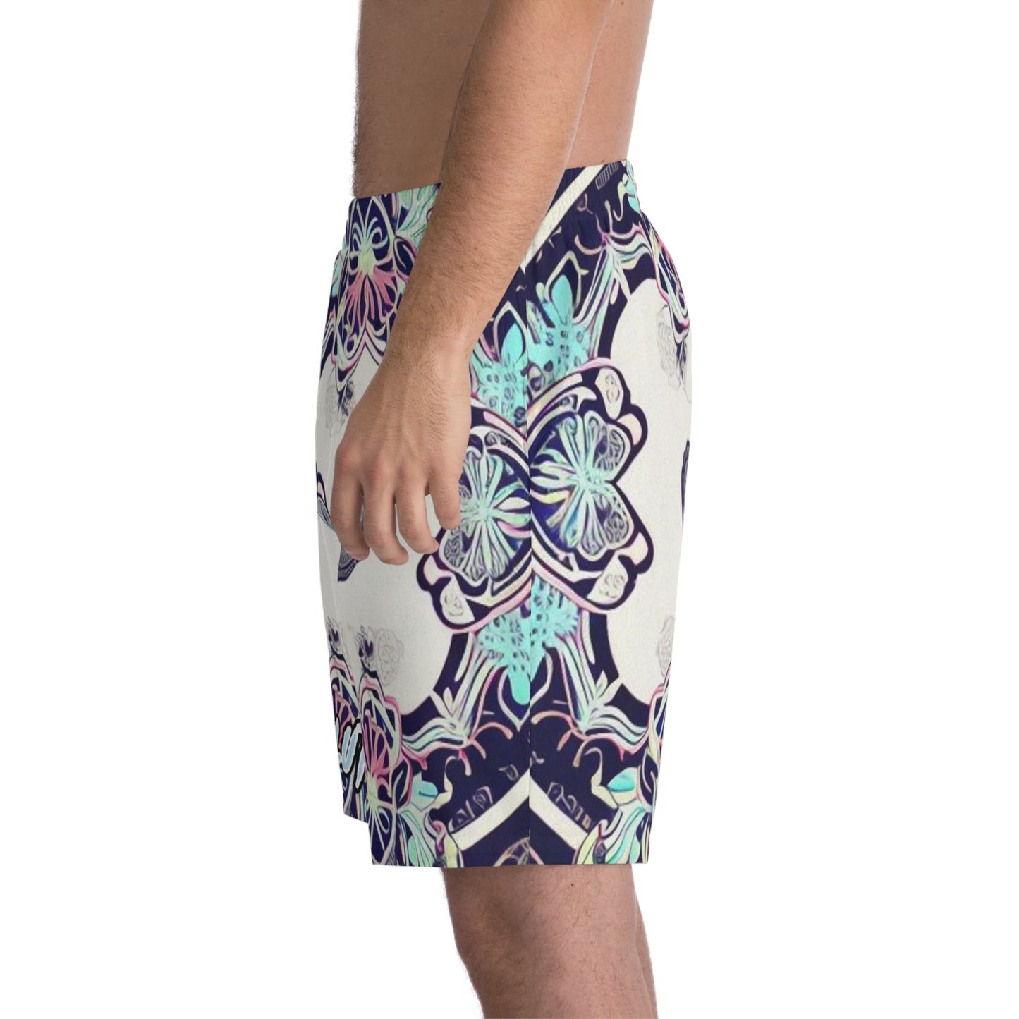 Atziluth Gallery "Abstract Print" Men's Elastic Beach Shorts